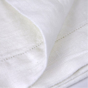 Linen Hand Towel - Luxury Thick Stonewashed - White Dot Hemstitch