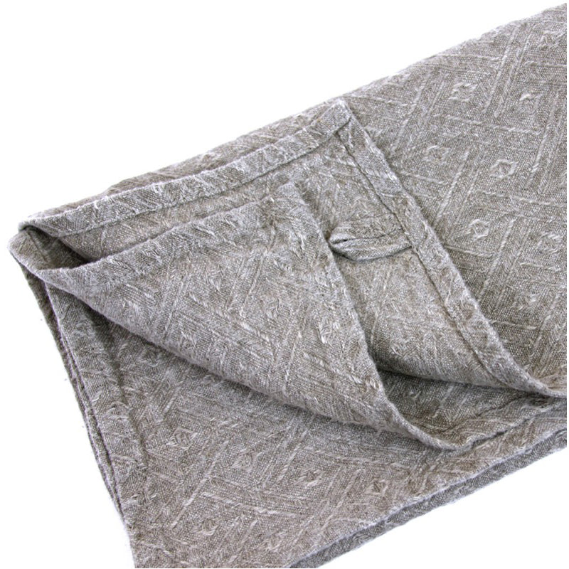 Linen Kitchen Towel - Luxury Thick Stonewashed - Natural with Diamonds