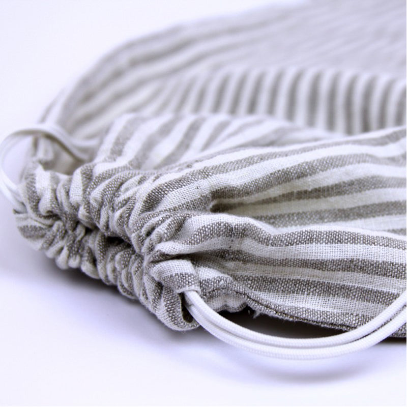 Linen Bread Bag - Thin Stonewashed  - Grey Stripe