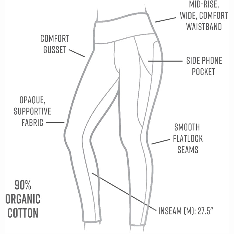  Maggie's Organic Black Out Ankle Leggings - Super Soft Cotton  Spandex Leggings with Pockets : Clothing, Shoes & Jewelry