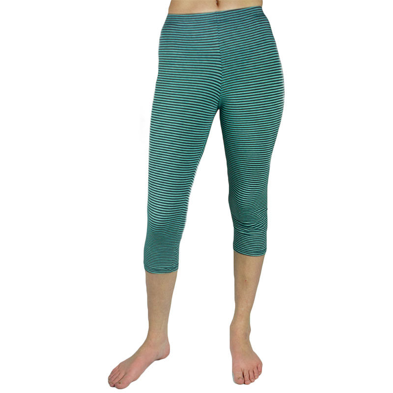 Organic Cotton Striped Capri Leggings