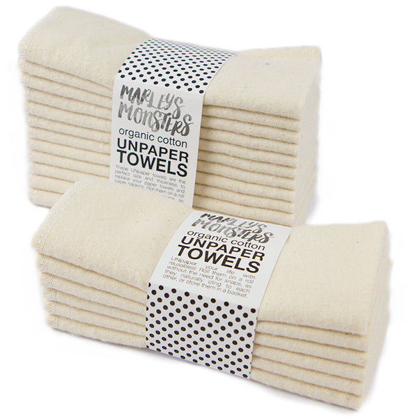 Marley's Monsters Organic Unpaper Towel Roll - 24 Pack - Natural