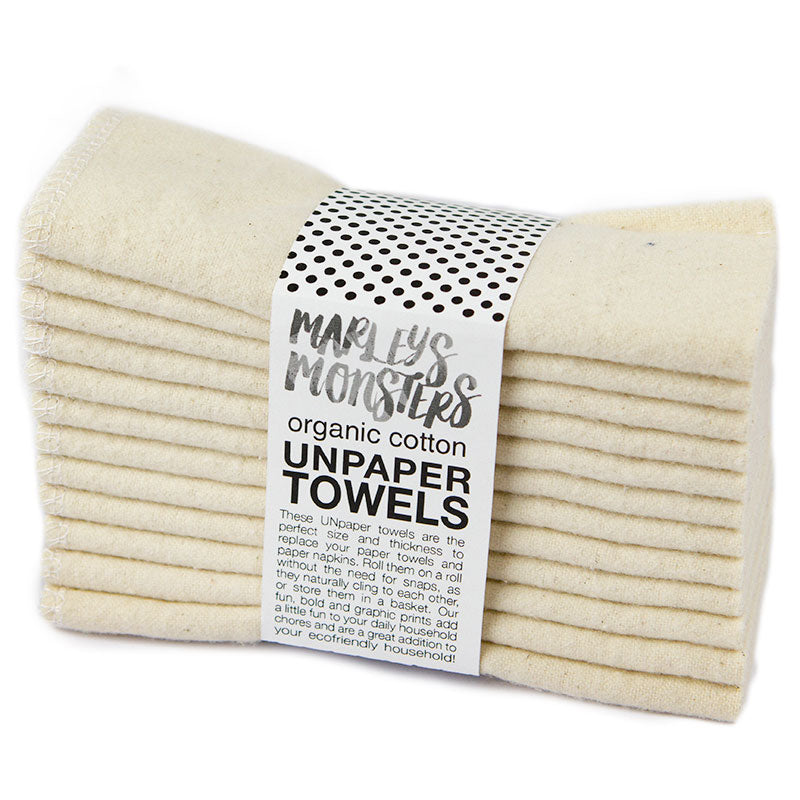 Marley's Monsters Organic Unpaper Towels - 12 Pack - White