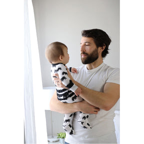Save the Rhino Ruffle Zipper Baby Onesie