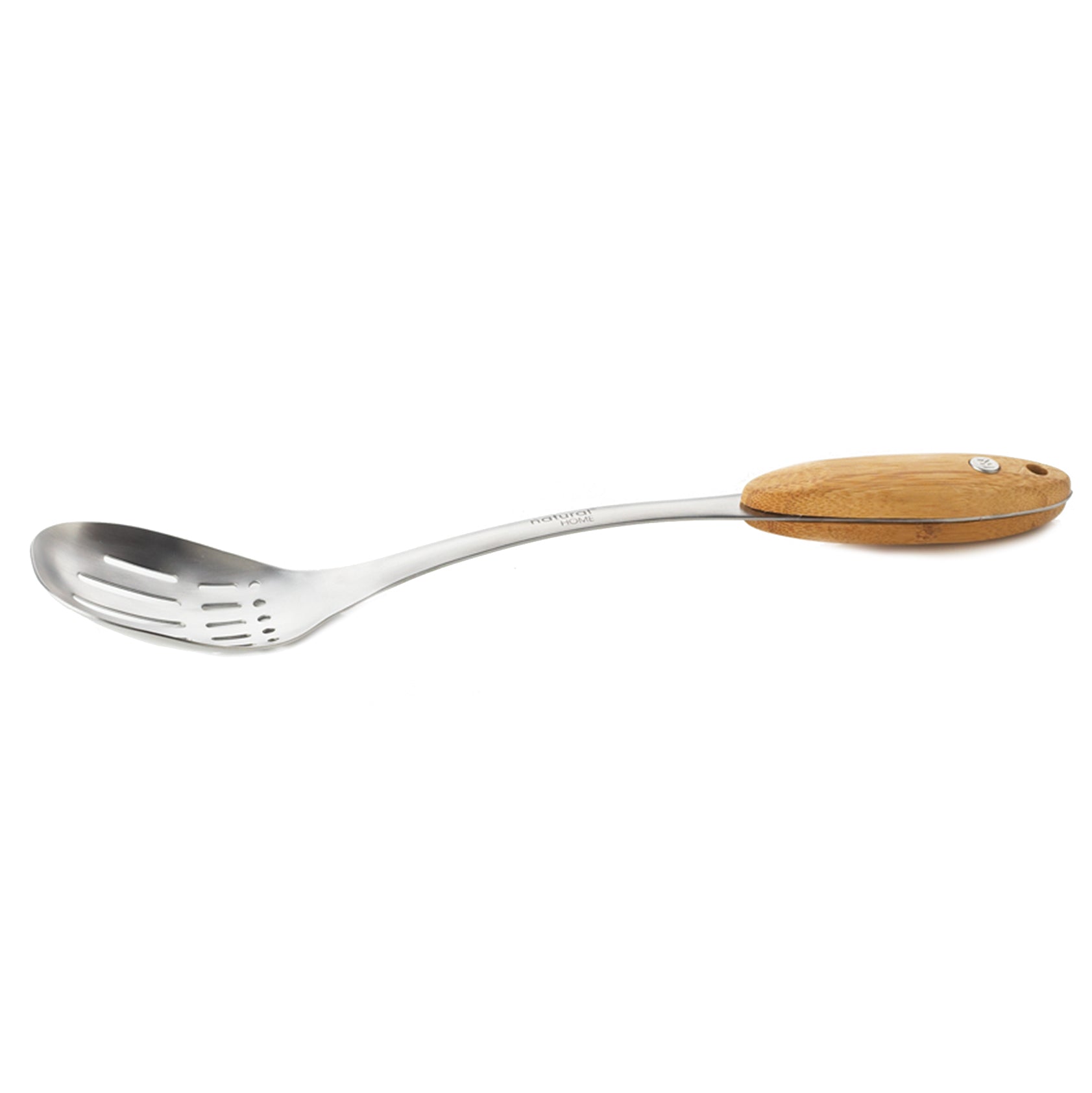 Stainless Steel and Bamboo Slotted Spoon