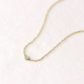 Gold Tiny White Topaz Necklace