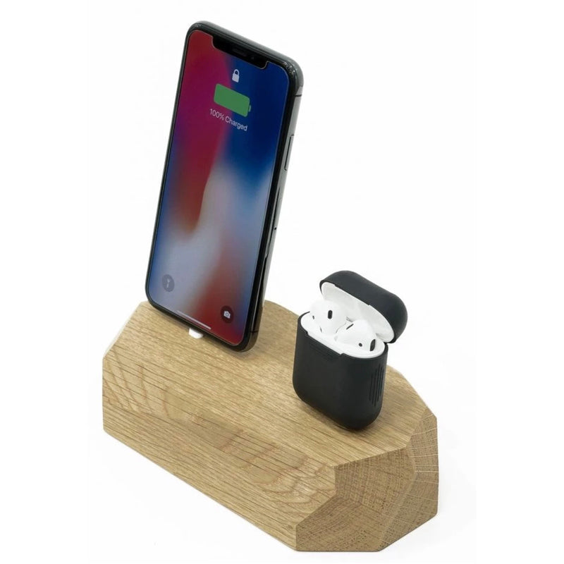 Dual Wooden iPhone Charging Dock