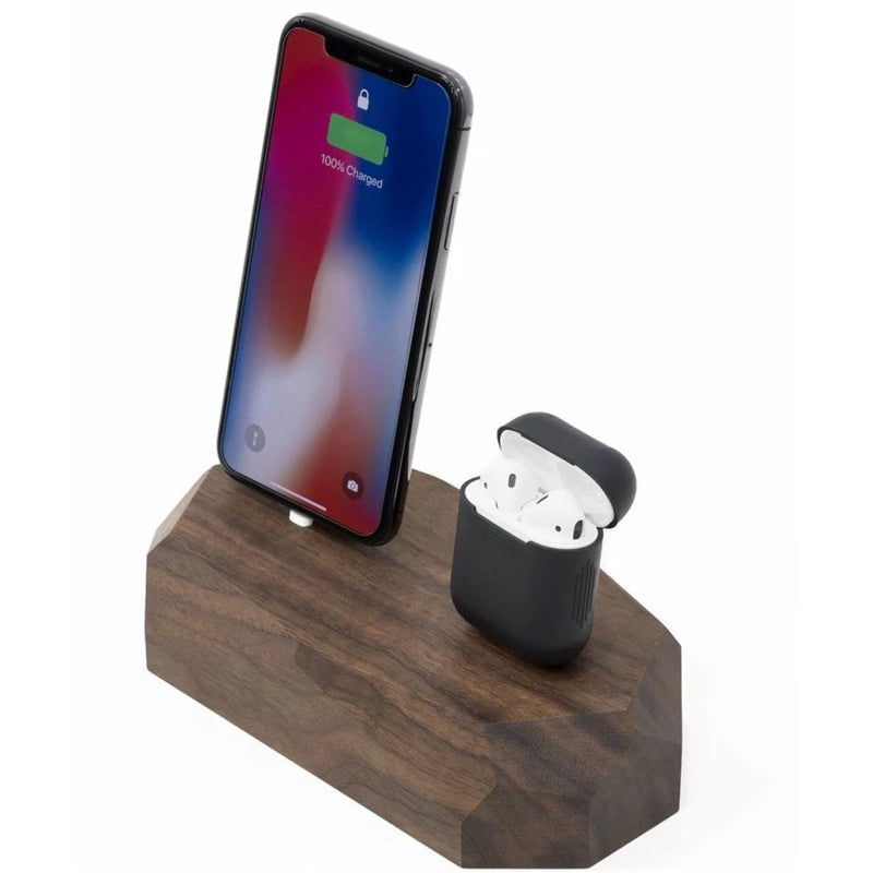 Dual Wooden iPhone Charging Dock