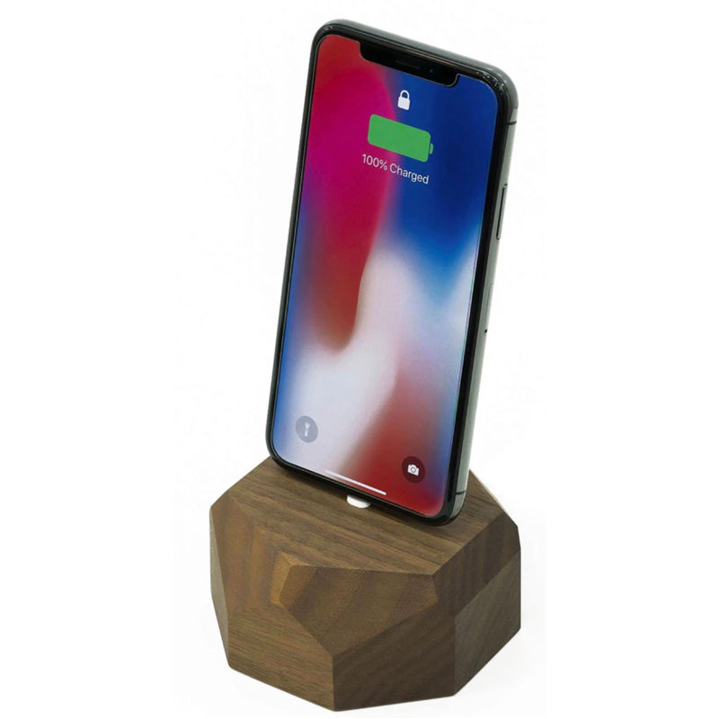 Geometric Wooden Phone Charging Dock