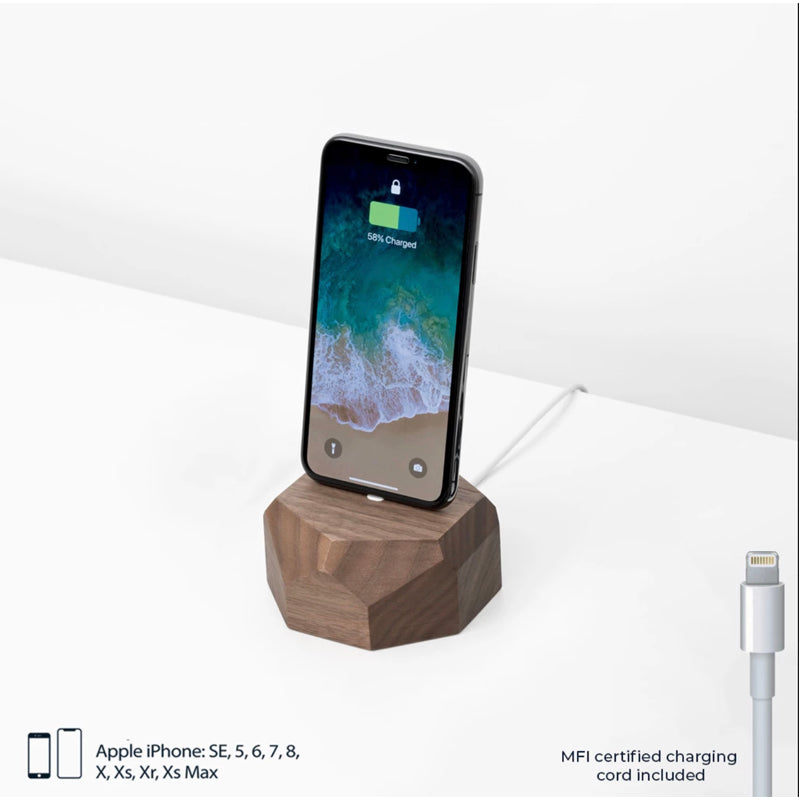 Geometric Wooden Phone Charging Dock