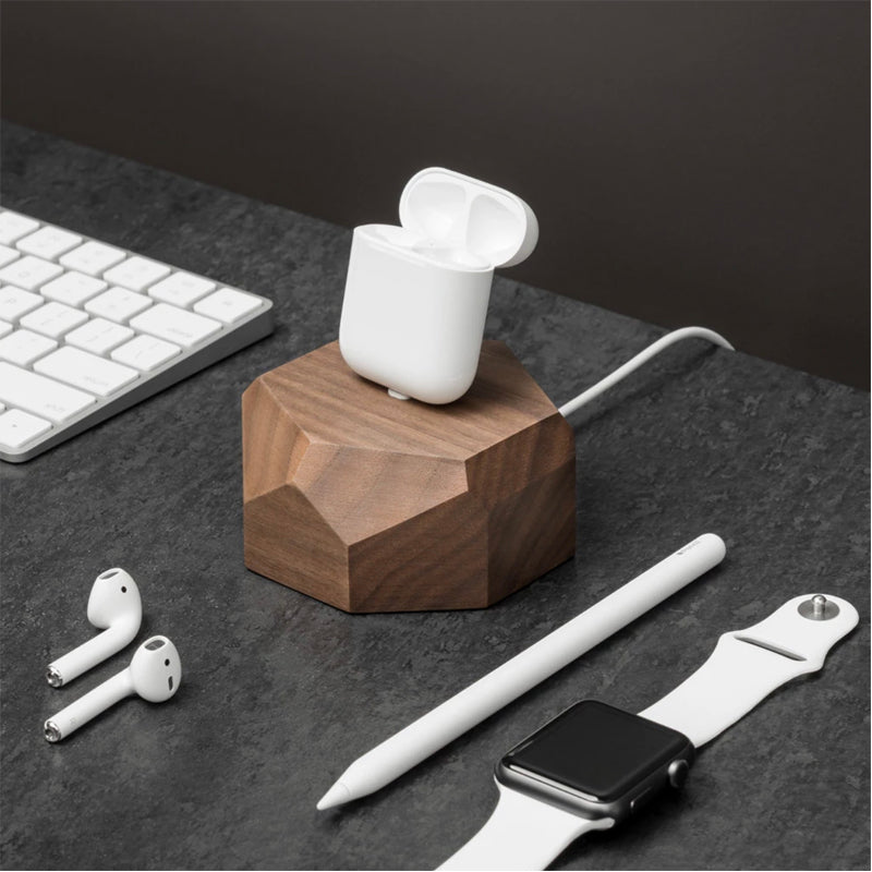 Geometric Wooden Phone Charging Dock