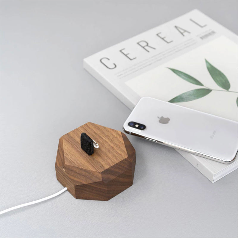 Geometric Wooden Phone Charging Dock