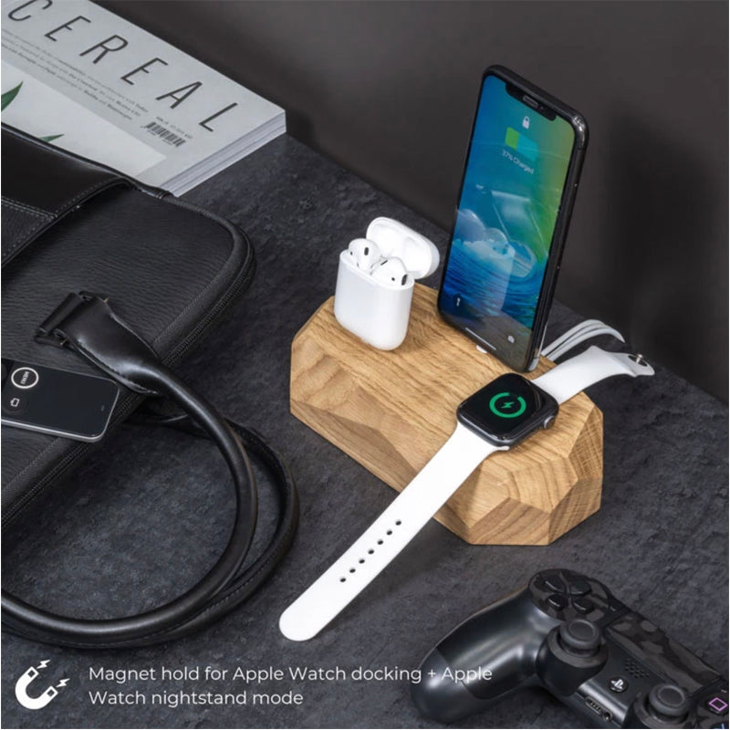 Triple Wooden iPhone Charging Dock