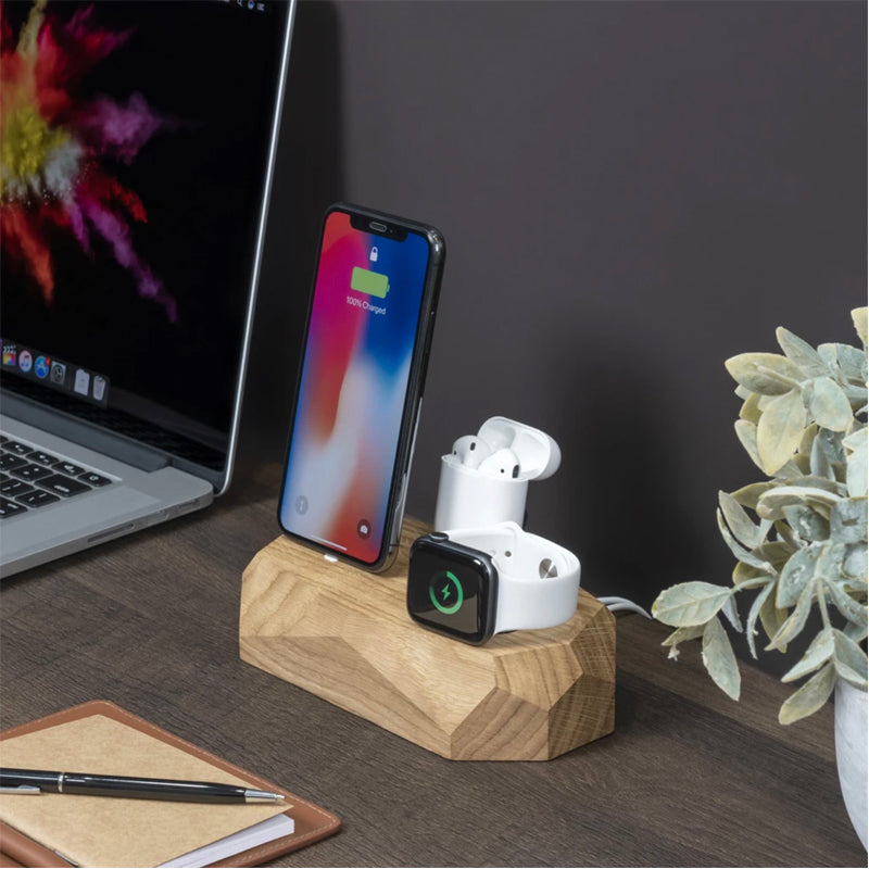 Triple Wooden iPhone Charging Dock