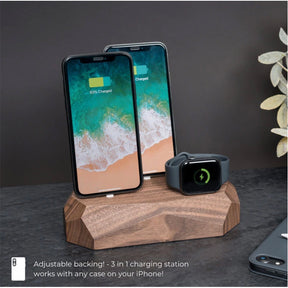 Triple Wooden iPhone Charging Dock