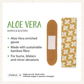 Aloe Vera Compostable Bamboo Bandages 25ct