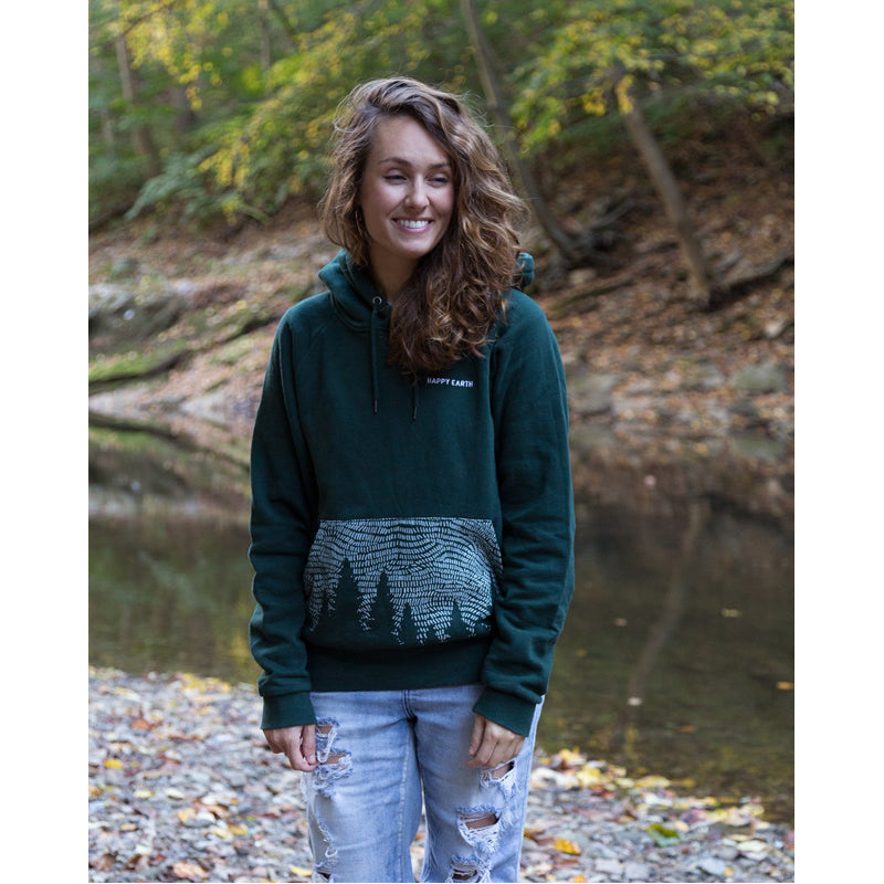 Stormy Forest Organic Fleece Hoodie Sweatshirt