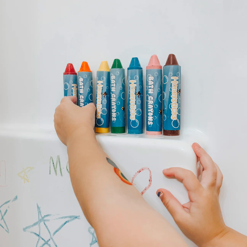 Tub Works Bathtub Finger Paint Soap, Fun Colors 6 Pack, Non-Toxic, Washable Bathtub Paint for Finger Painting on Tub Walls, Ideal Toddler  Bath Toys for Creative Play