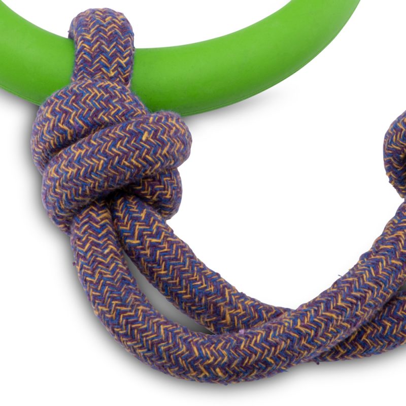 Natural Rubber Hoop on a Rope Dog Toy