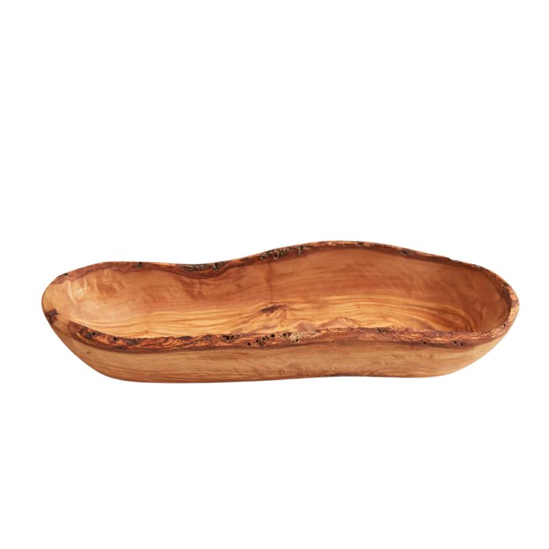 Italian Olivewood Boat Bowl with Live Edge