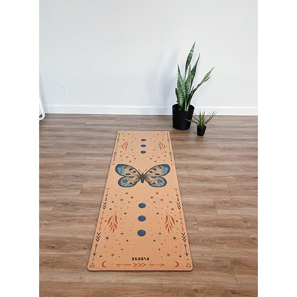 Scoria Butterfly Cork Yoga Mat 4.5mm EarthHero