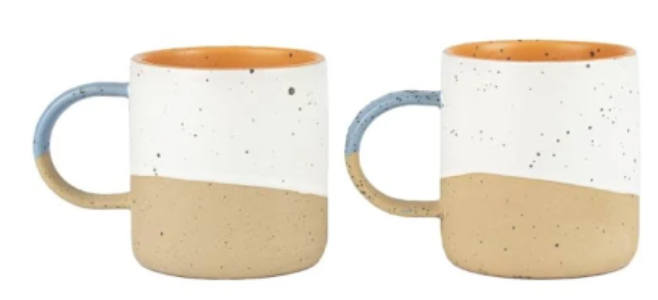 Stoneware Ceramic Mugs 8oz - 2pk