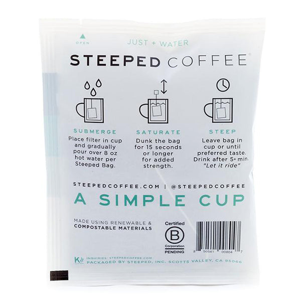 Organic Coffee Single Serve Steeped Bags