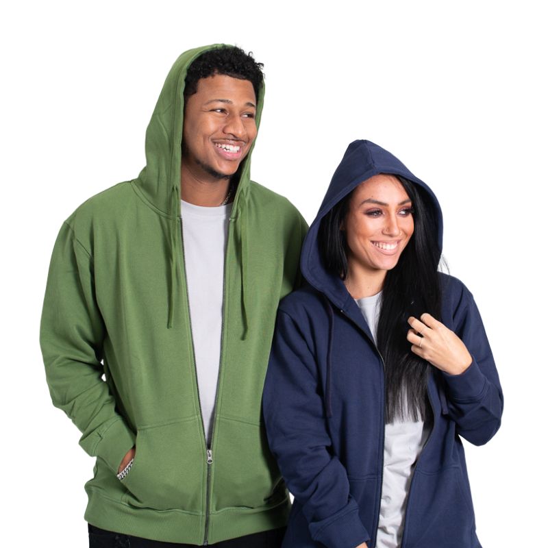 Genderless ROC Cotton Zip-Up Hoodies