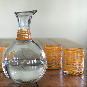 Handblown Recycled Glass Carafe