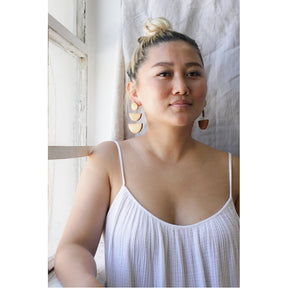 Wood Triad Statement Earrings