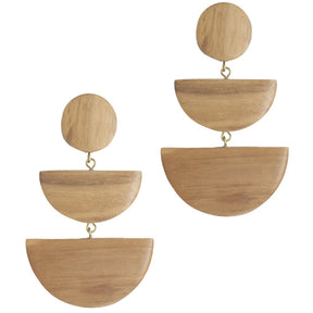 Wood Triad Statement Earrings