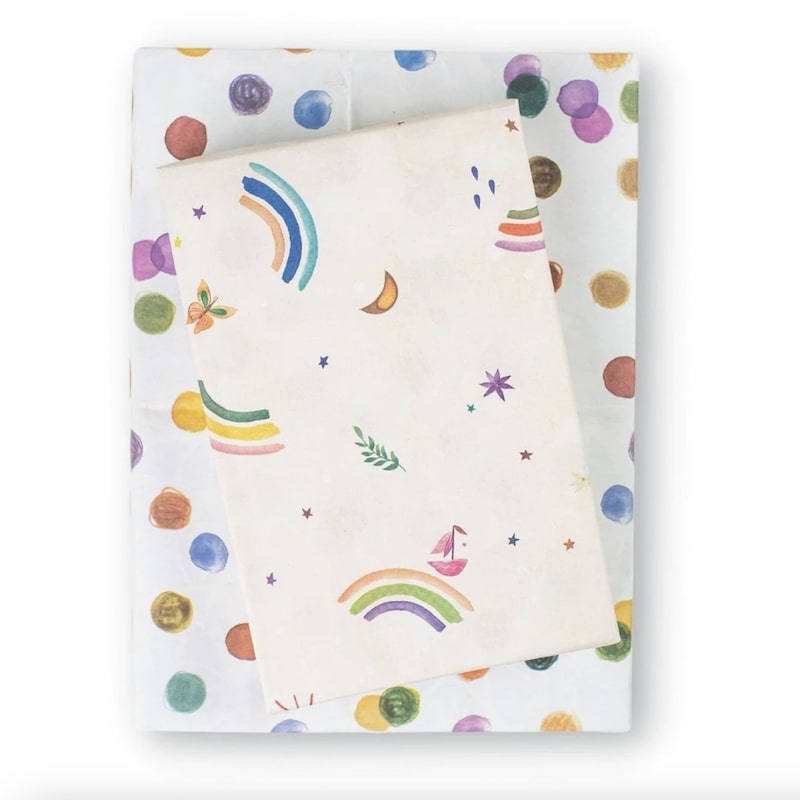 Rainbow Sails and Dots Recycled Gift Paper (3pk)