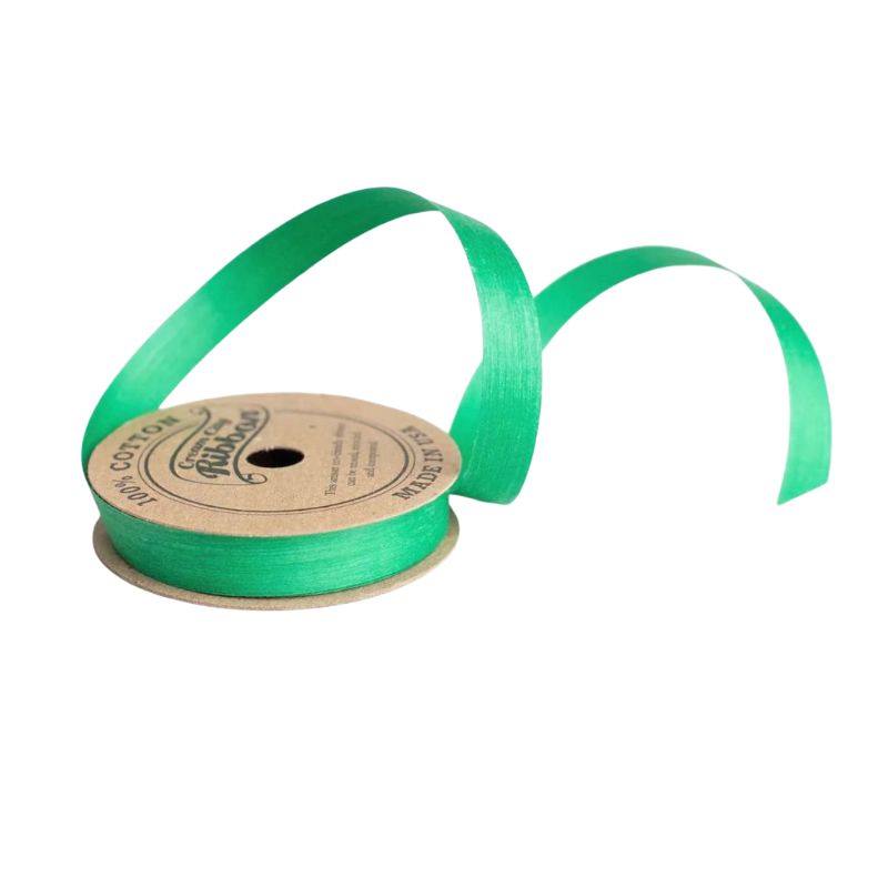 Natural Cotton Curling Ribbon - Green