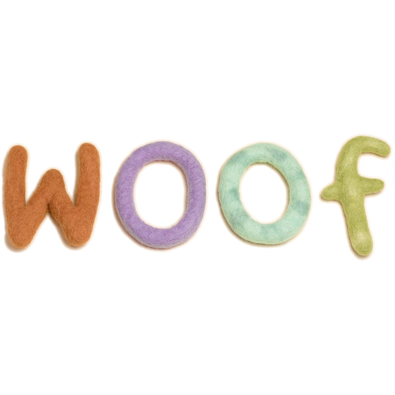 Handcrafted Felt WOOF Dog Toy