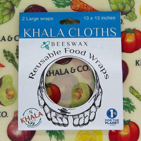 Khala Large Reusable Beeswax Wraps - 2pk