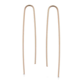 Gold Uneven U Drop Earrings