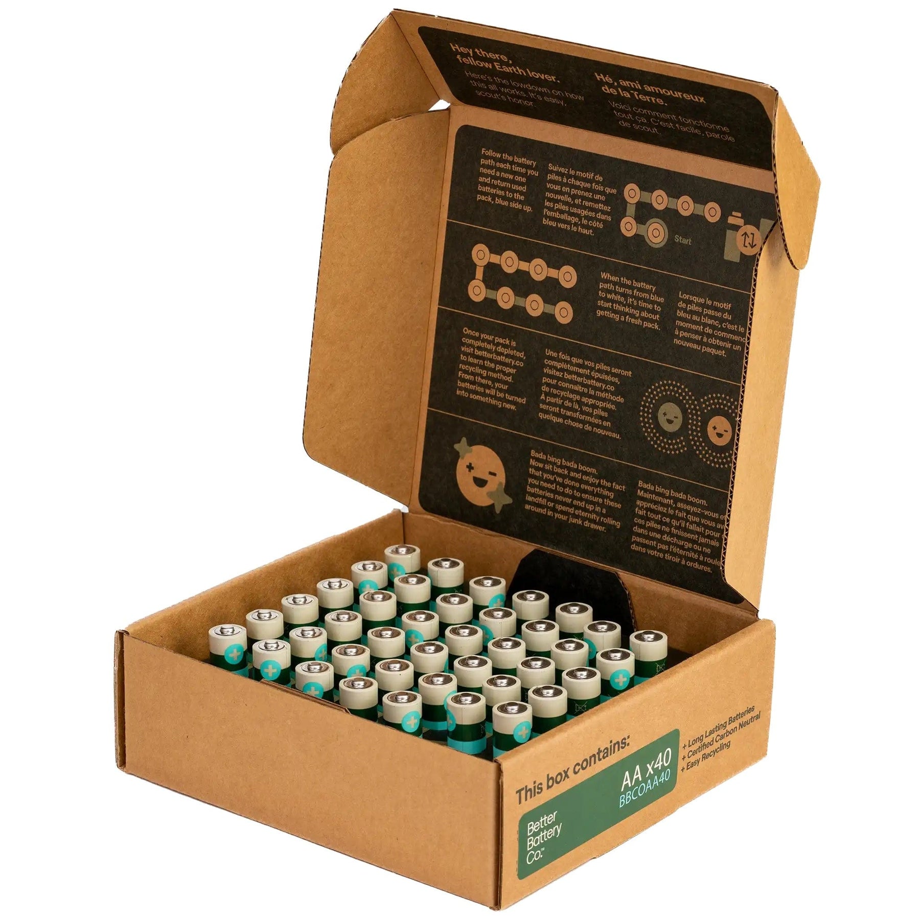 Better Battery Co. AAA 40 Pack Recyclable Batteries