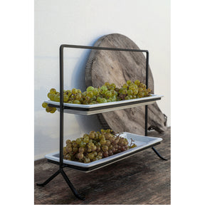 Recycled Stoneware 2-Tier Stand