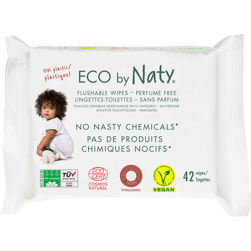 Unscented Flushable Baby Wipes