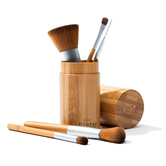 Bamboo Makeup Brush Set + Canister