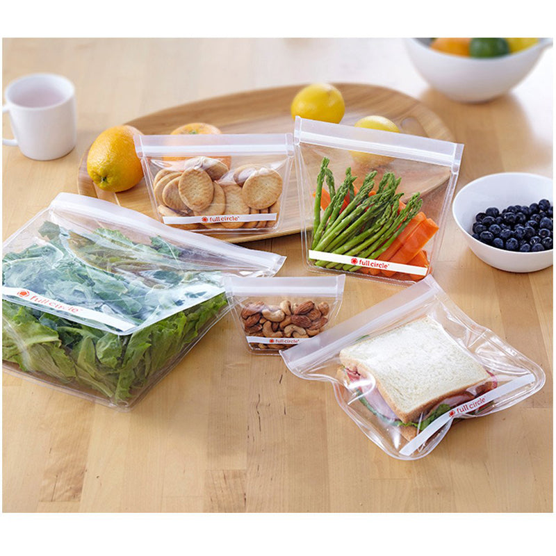 10 Pack Reusable Ziplock Bags Silicone, Leakproof Reusable Freezer Bags,  BPA Free Reusable Storage Bags for Lunch Marinate Food Travel (White) - 3  Gallon 4 Sandwich 3 Snack Bags 