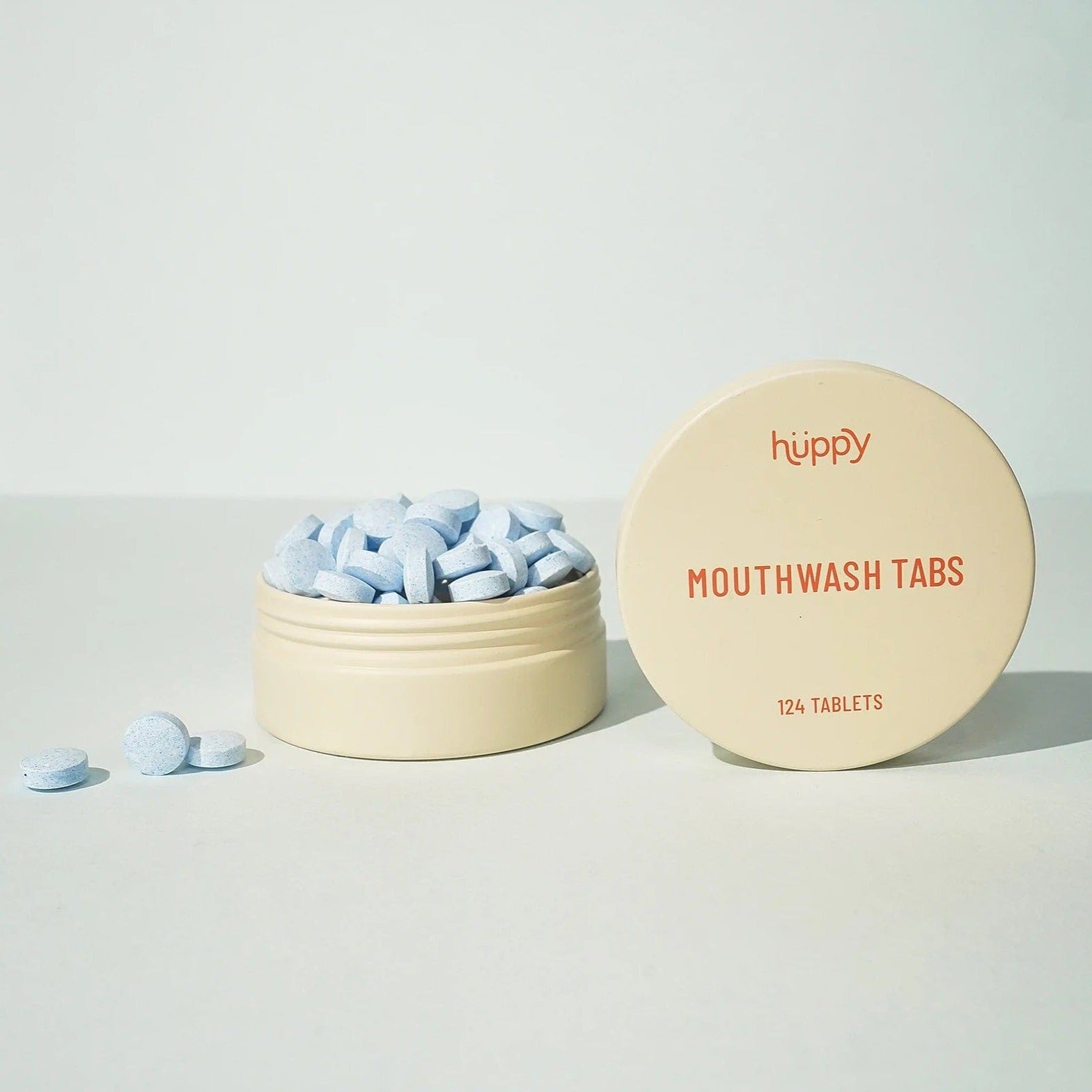 Huppy Mouthwash Tablets - Zero Waste Mouthwash - All Natural, Plastic-Free, Refillable, 62 ct.