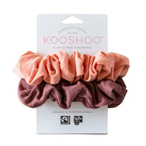 Coral Rose Organic Hair Scrunchies