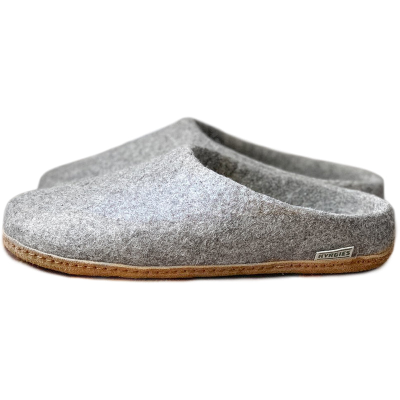 Ethical Wool Felt Slippers- Gray