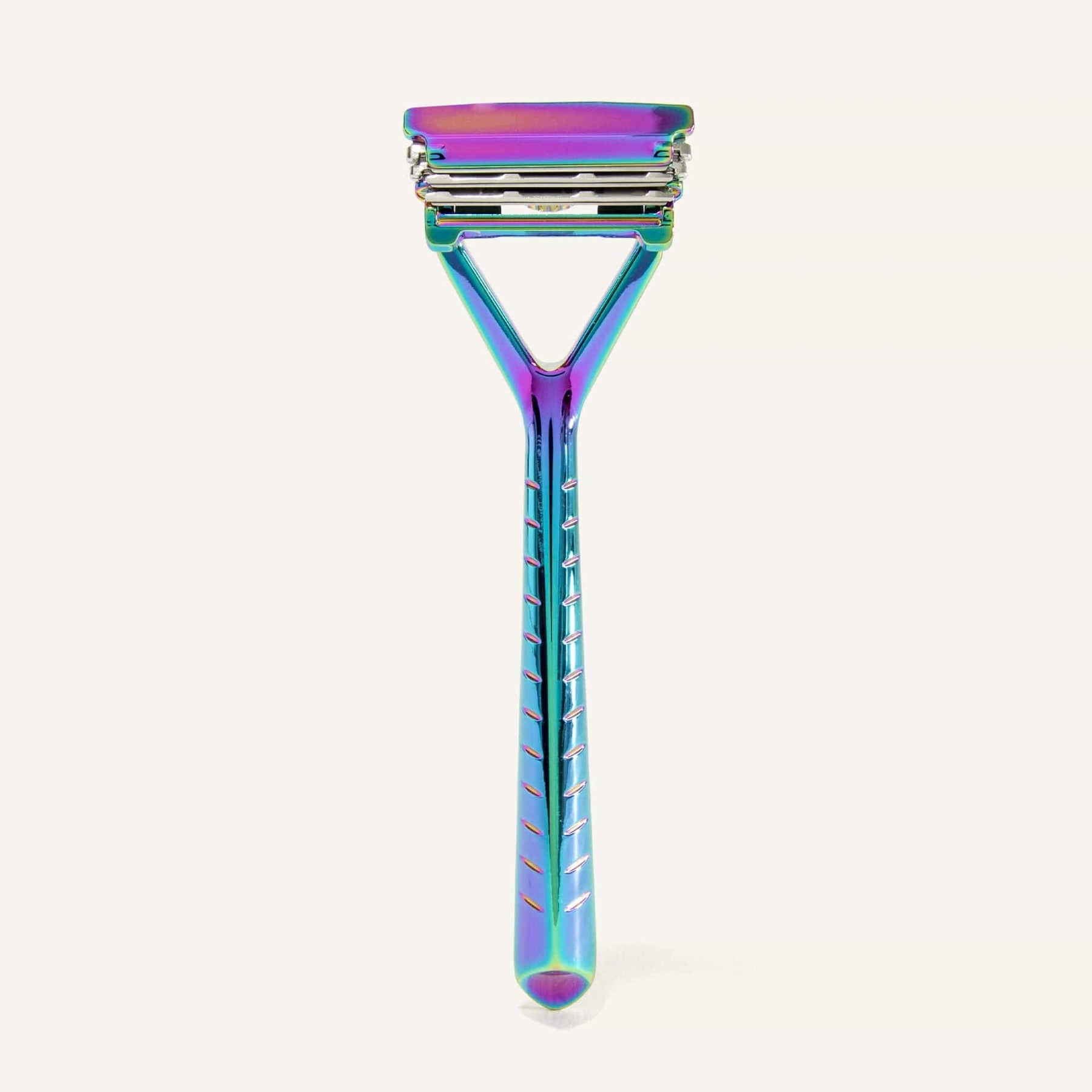 Leaf Shave Rainbow / Prism Pivoting Head Stainless Steel Razor - Sustainable Razor - All-Metal Construction, 1-3 Blades, Multiple Colors