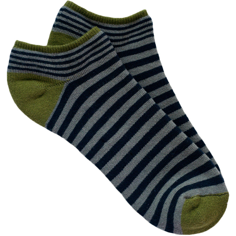Organic Cotton Striped Cushioned Footie Socks