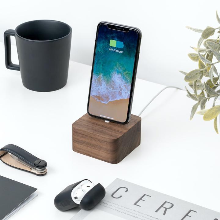 Square Wooden iPhone Charging Dock