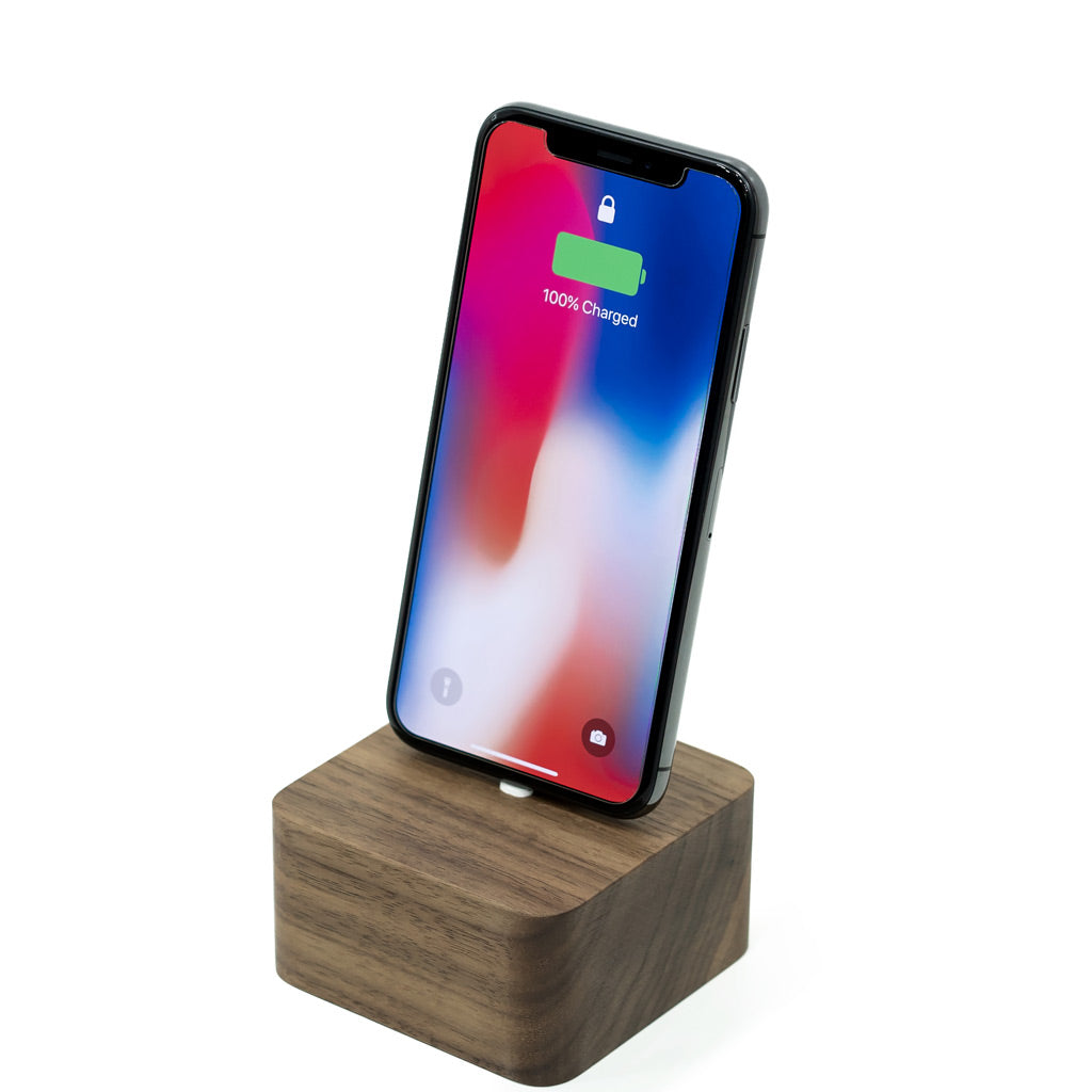 Square Wooden iPhone Charging Dock
