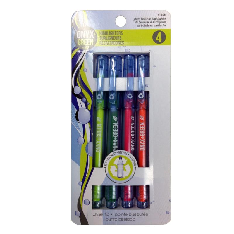 Recycled PET Fine Tip Highlighters - 4pk