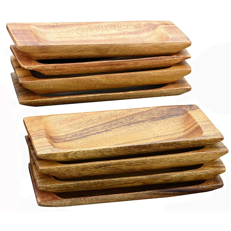 Acacia Wood Appetizer Serving Trays - 8 piece